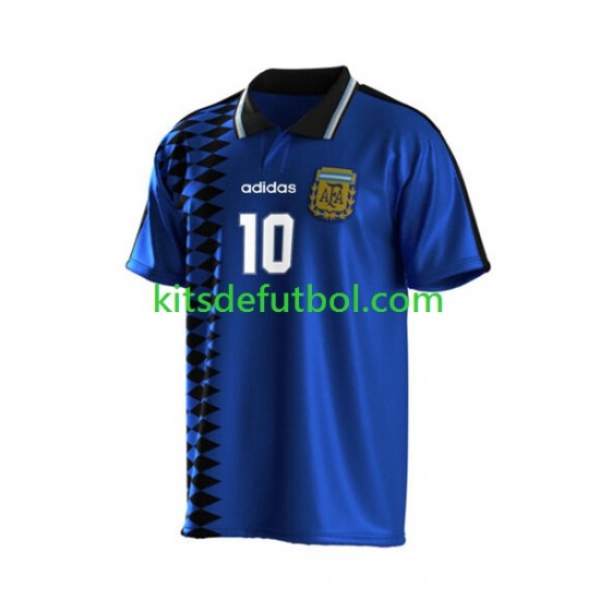 Argentina Maradona 10 Retro 1994 Hombre Camiseta de visitante Manga Corta