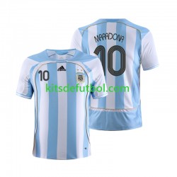 Argentina Maradona 10 Retro 2006 Hombre Camiseta de local Manga Corta