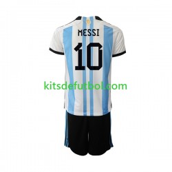 Equipación completa Niño Argentina Messi 10 World Cup 2022 Camiseta de local Manga Corta