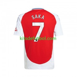 Arsenal Bukayo Saka 7 Hombre Camiseta Rojo de local 2024-2025 Manga Corta