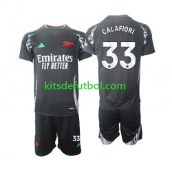 Equipación completa Niño Arsenal Calafiori 33 Camiseta de visitante 2024-2025 Manga Corta