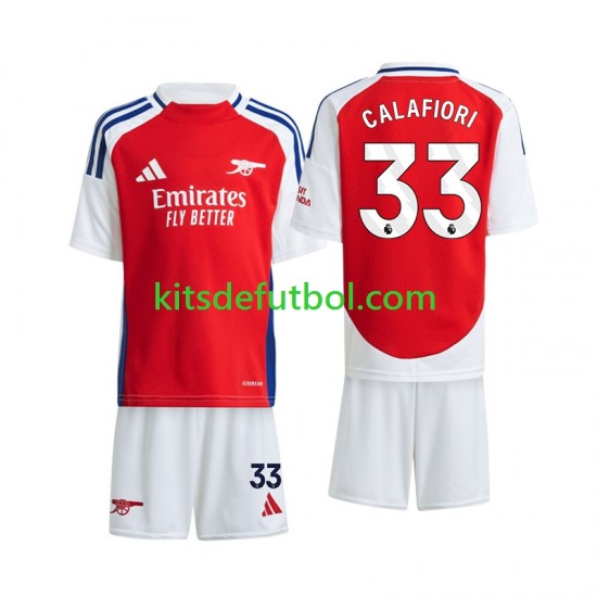 Equipación completa Niño Arsenal Calafiori 33 Camiseta de local 2024-2025 Manga Corta