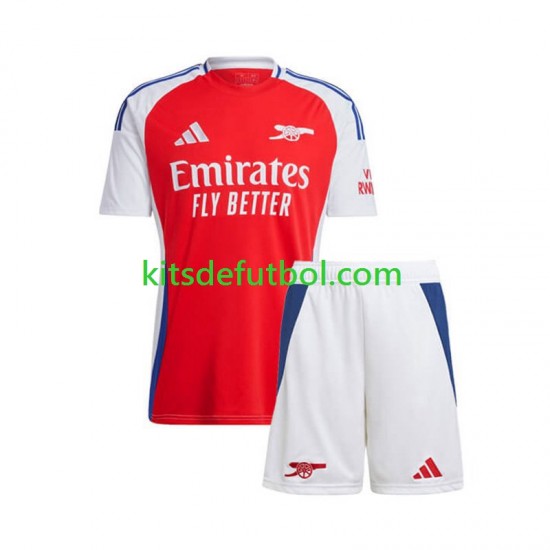 Equipación completa Niño Arsenal Camiseta Rojo de local 2024-2025 Manga Corta