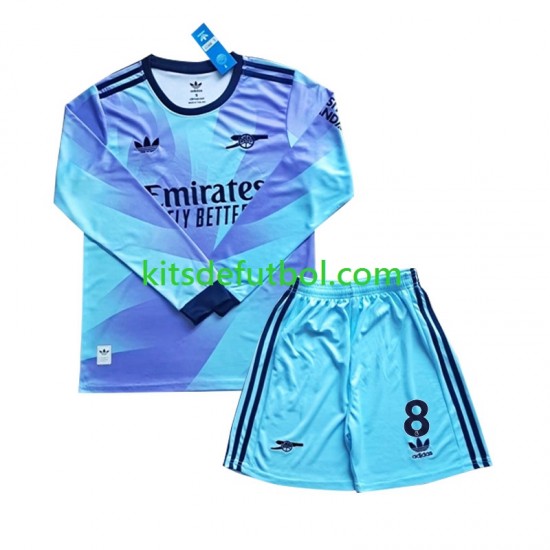Equipación completa Niño Arsenal Odegaard 8 Camiseta alternativa 2024-2025 Manga Larga
