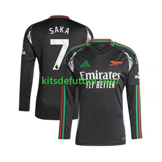 Arsenal SAKA 7 Hombre Camiseta de visitante 2024-2025 Manga Larga