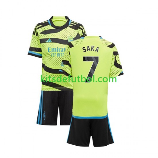 Equipación completa Niño Arsenal Saka 7 Camiseta de visitante 2023-2024 Manga Corta