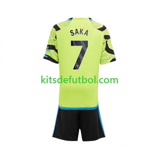 Equipación completa Niño Arsenal Saka 7 Camiseta de visitante 2023-2024 Manga Corta