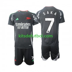 Equipación completa Niño Arsenal Saka 7 Camiseta de visitante 2024-2025 Manga Corta