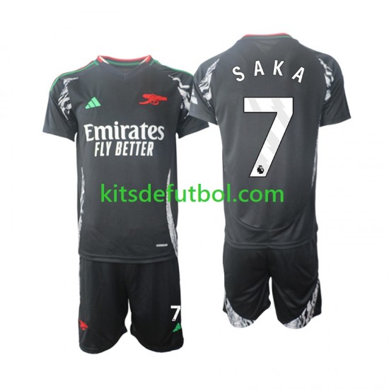 Equipación completa Niño Arsenal Saka 7 Camiseta de visitante 2024-2025 Manga Corta