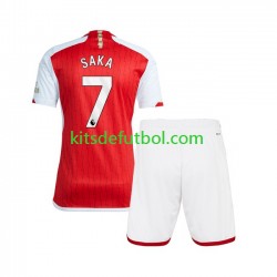 Equipación completa Niño Arsenal Saka 7 Camiseta de local 2023-2024 Manga Corta