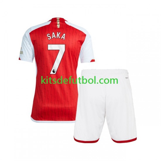 Equipación completa Niño Arsenal Saka 7 Camiseta de local 2023-2024 Manga Corta
