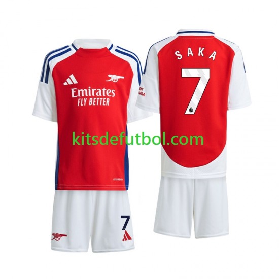 Equipación completa Niño Arsenal Saka 7 Camiseta de local 2024-2025 Manga Corta Equipación completa Niño Arsenal Saka 7 Camiseta de local 2024-2025 Manga Corta