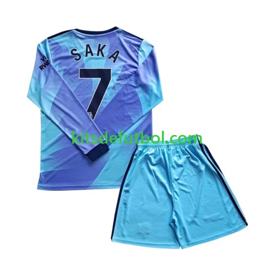 Equipación completa Niño Arsenal Saka 7 Camiseta alternativa 2024-2025 Manga Larga