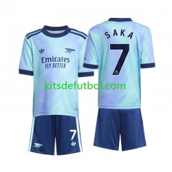 Equipación completa Niño Arsenal Saka 7 Camiseta alternativa 2024-2025 Manga Corta