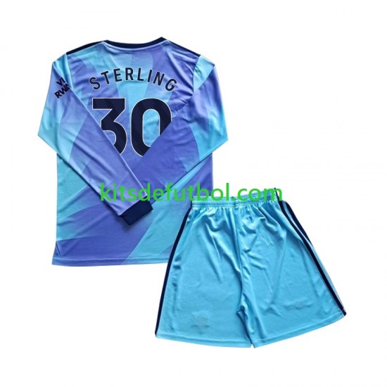 Equipación completa Niño Arsenal Sterling 30 Camiseta alternativa 2024-2025 Manga Larga