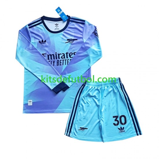 Equipación completa Niño Arsenal Sterling 30 Camiseta alternativa 2024-2025 Manga Larga