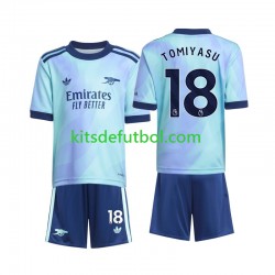 Equipación completa Niño Arsenal Takehiro Tomiyasu 18 Camiseta alternativa 2024-2025 Manga Corta