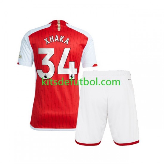 Equipación completa Niño Arsenal Xhaka 34 Camiseta de local 2023-2024 Manga Corta