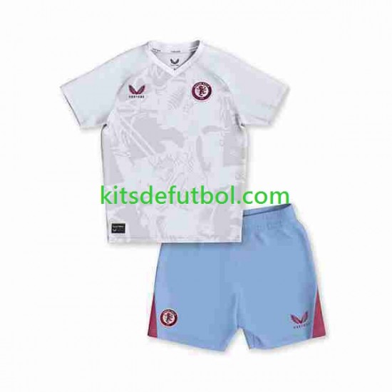 Equipación completa Niño Aston Villa Camiseta de visitante 2023-2024 Manga Corta