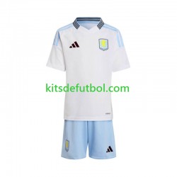 Equipación completa Niño Aston Villa Camiseta de visitante 2024-2025 Manga Corta
