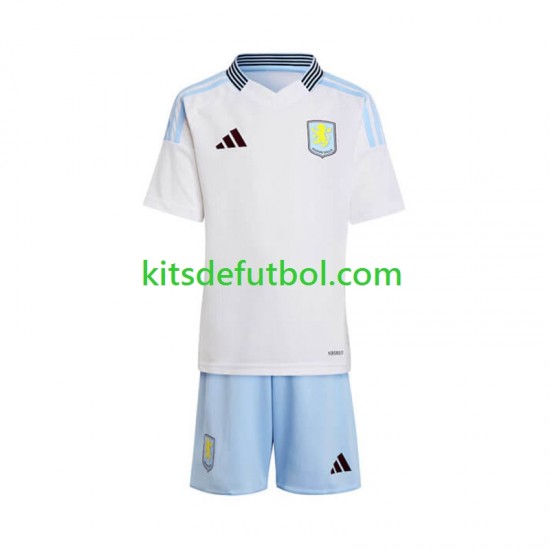Equipación completa Niño Aston Villa Camiseta de visitante 2024-2025 Manga Corta