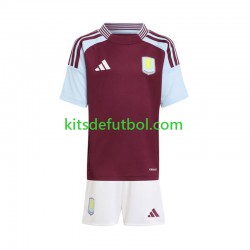 Equipación completa Niño Aston Villa Camiseta de local 2024-2025 Manga Corta