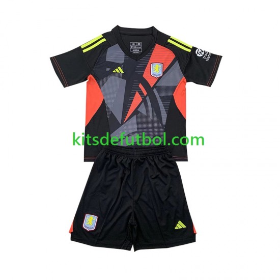 Equipación completa Niño Aston Villa Portero Camiseta de visitante 2024-2025 Manga Corta