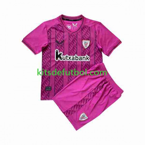 Equipación completa Niño Athletic Bilbao Portero Camiseta de visitante 2023-2024 Manga Corta