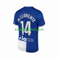 Atlético Madrid 2 Marcos Llorente 14 Hombre Camiseta de visitante 2023-2024 Manga Corta