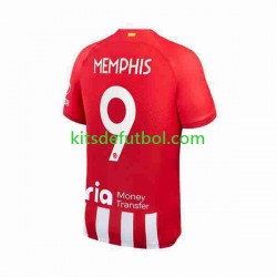 Atlético Madrid 2 Memphis Depay 9 Hombre Camiseta de local 2023-2024 Manga Corta