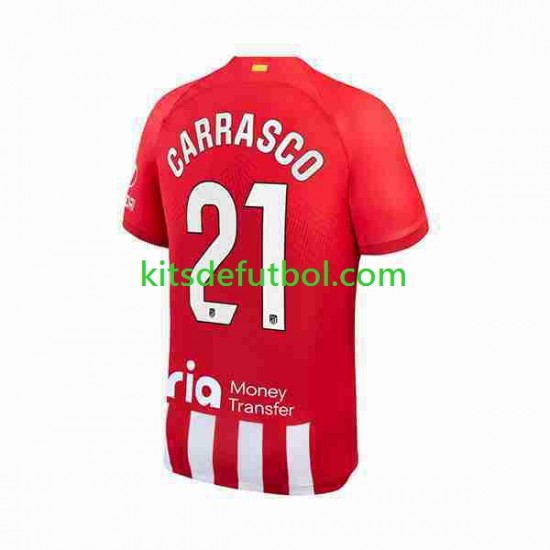 Atlético Madrid 2 Yannick Carrasco 21 Hombre Camiseta de local 2023-2024 Manga Corta Atlético Madrid 2 Yannick Carrasco 21 Hombre Camiseta de local 2023-2024 Manga Corta