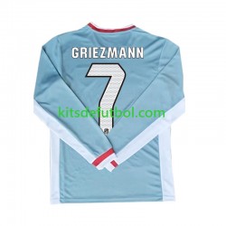 Atlético Madrid Antoine Griezmann 7 Hombre Camiseta de visitante 2024-2025 Manga Larga
