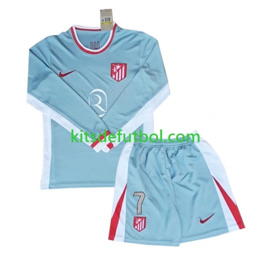Equipación completa Niño Atlético Madrid Antoine Griezmann 7 Camiseta de visitante 2024-2025 Manga Larga