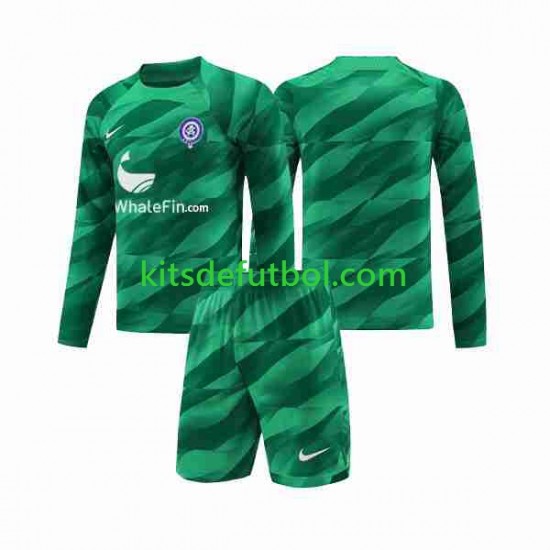 Equipación completa Niño Atlético Madrid Portero Camiseta de visitante 2023-2024 Manga Larga