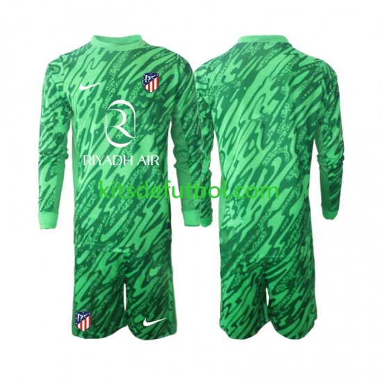Equipación completa Niño Atlético Madrid Portero Camiseta de visitante 2024-2025 Manga Larga