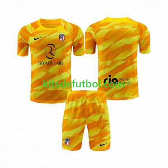 Equipación completa Niño Atlético Madrid Portero Camiseta Naranja 2023-2024 Manga Corta
