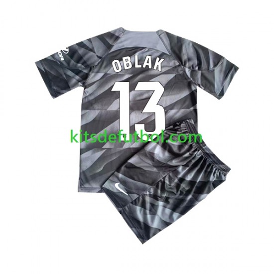 Equipación completa Niño Atlético Madrid Portero Jan Oblak 13 Camiseta de local 2023-2024 Manga Corta
