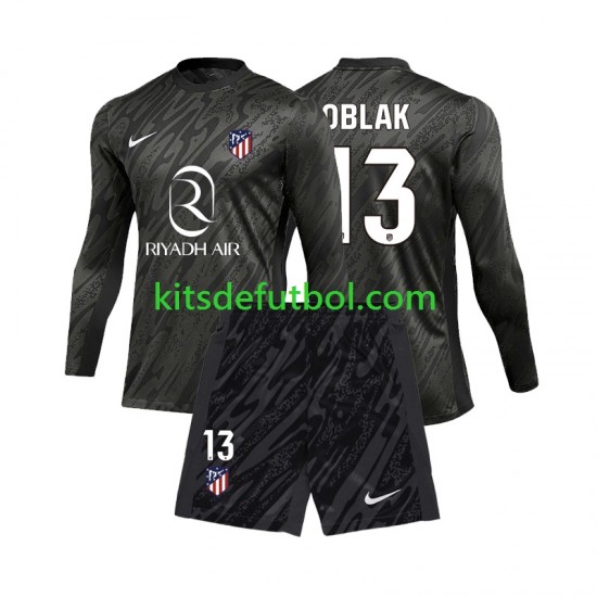 Equipación completa Niño Atlético Madrid Portero Jan Oblak 13 Camiseta de local 2024-2025 Manga Larga