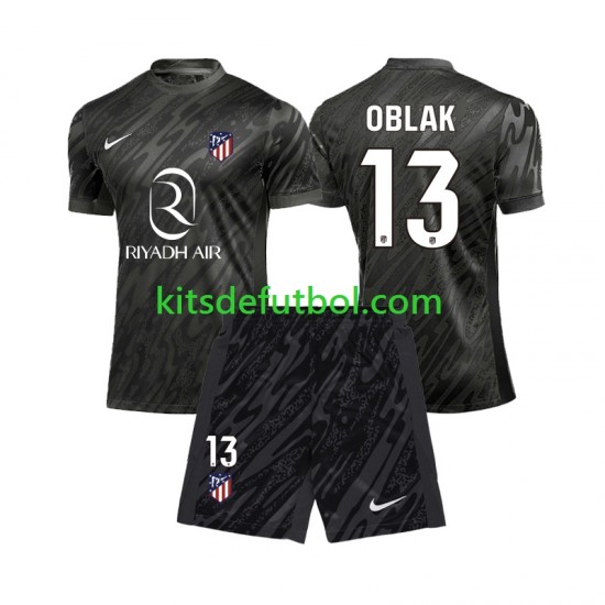 Equipación completa Niño Atlético Madrid Portero Jan Oblak 13 Camiseta de local 2024-2025 Manga Corta