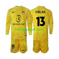 Equipación completa Niño Atlético Madrid Portero Jan Oblak 13 Camiseta alternativa 2024-2025 Manga Larga