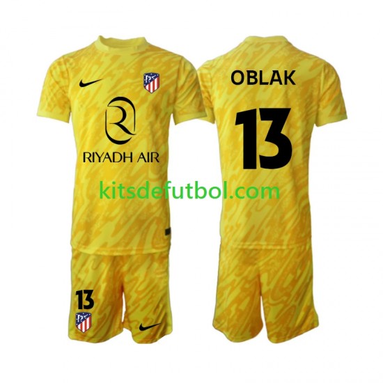 Equipación completa Niño Atlético Madrid Portero Jan Oblak 13 Camiseta alternativa 2024-2025 Manga Corta
