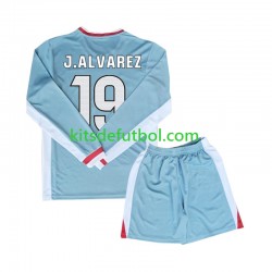 Equipación completa Niño Atlético Madrid Julian Alvarez 19 Camiseta de visitante 2024-2025 Manga Larga