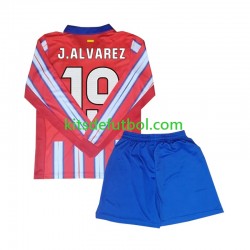 Equipación completa Niño Atlético Madrid Julian Alvarez 19 Camiseta de local 2024-2025 Manga Larga