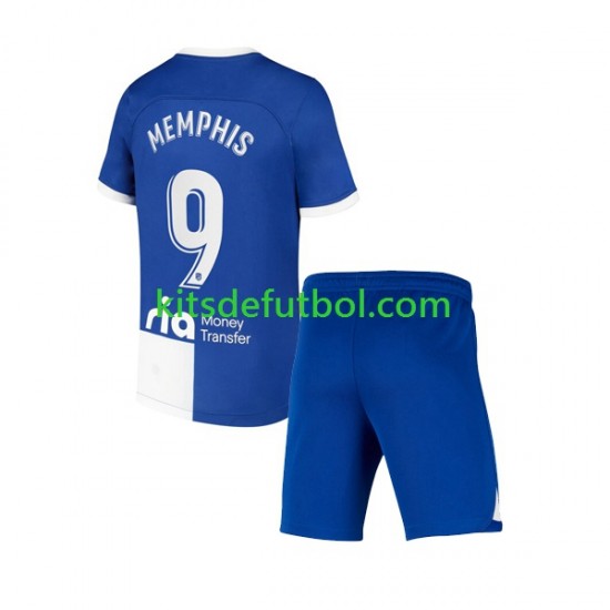 Equipación completa Niño Atlético Madrid Memphis 9 120 Anniversary Camiseta de local 2022-2023 Manga Corta