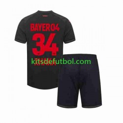 Equipación completa Niño Bayer 04 Leverkusen Granit Xhaka 34 Camiseta de local 2023-2024 Manga Corta