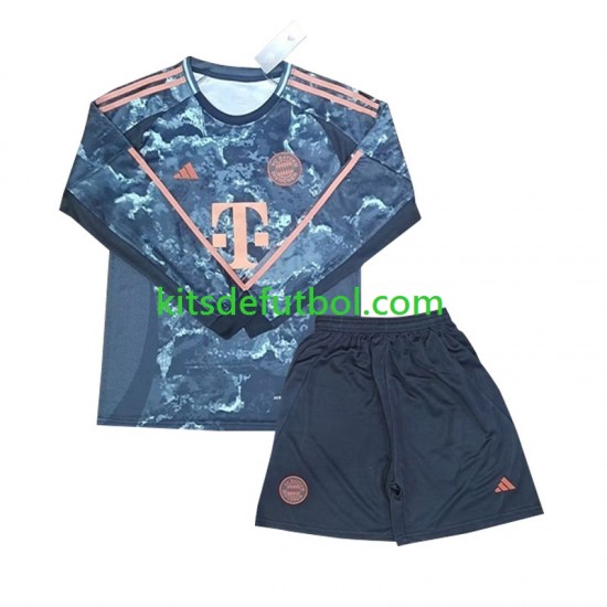 Equipación completa Niño Bayern de Múnich Camiseta de visitante 2024-2025 Manga Larga
