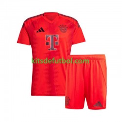 Equipación completa Niño Bayern de Múnich Camiseta Rojo de local 2024-2025 Manga Corta