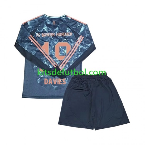 Equipación completa Niño Bayern de Múnich Davies 19 Camiseta de visitante 2024-2025 Manga Larga