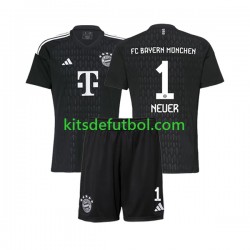 Equipación completa Niño Bayern de Múnich Portero Manuel Neuer 1 Camiseta de local 2023-2024 Manga Corta