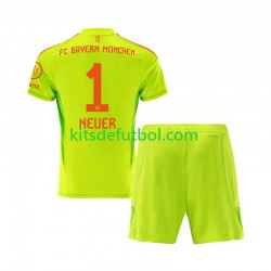 Equipación completa Niño Bayern de Múnich Portero Manuel Neuer 1 Camiseta de local 2024-2025 Manga Corta